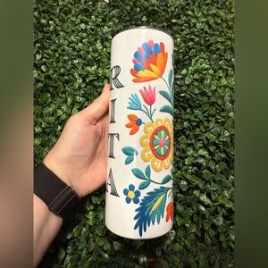 Embroidered Effect Floral Tumbler NWT